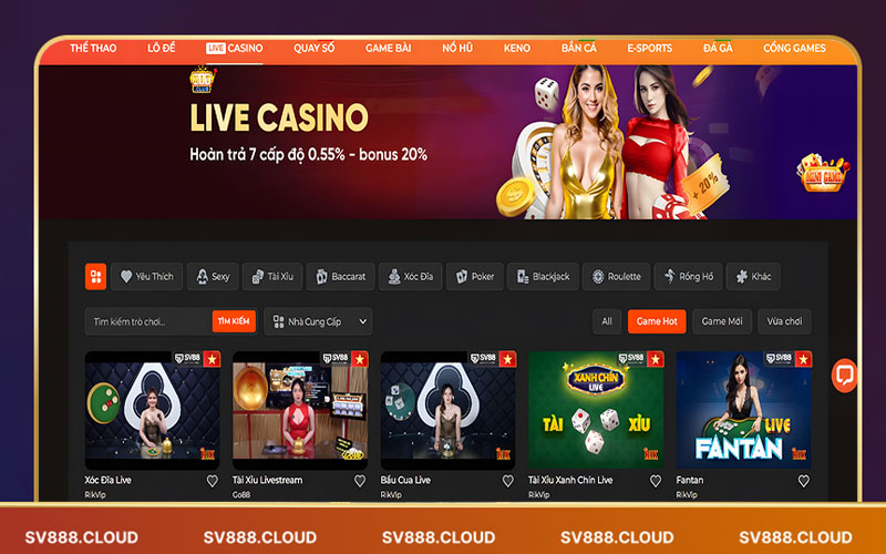 Live casino đa dạng 